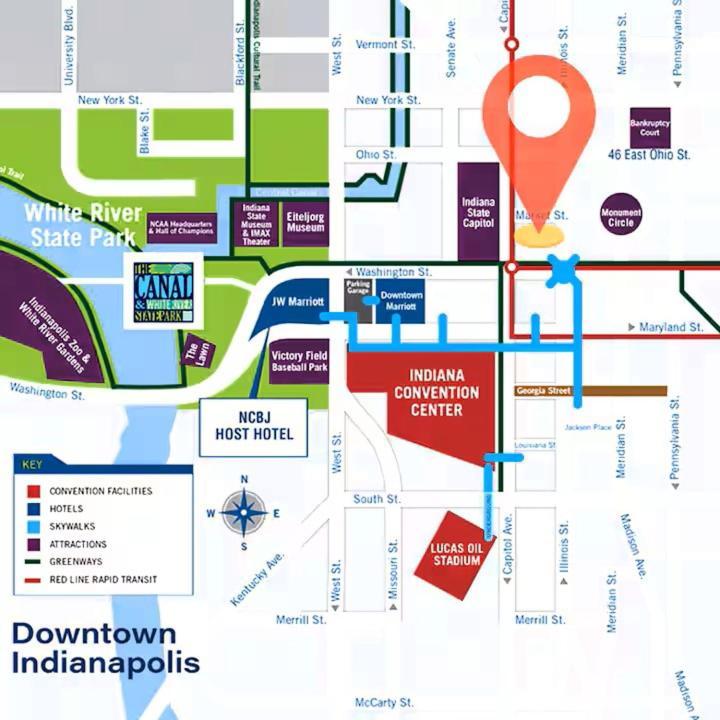Downtown Queen - Free Parking- Conv Center Skywalk#2 Apartment Indianapolis